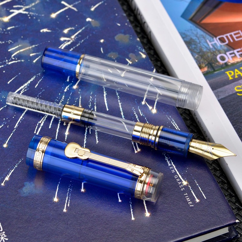 Jinhao Tiandao 1935 Fountain Pen Fine #8 Sword Nib, Blue
