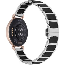 Leiou Ceramic Bracelet Compatible with Garmin Lily 2 Bands Replacement Watchbands for Women-Medium,White