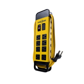 Yellow Jacket - Tira protectora de sobretensión de metal, 8-Outlet Power Strip, Amarillo