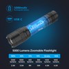 Zoomable Tactical Flashlight High Lumens-5000LM, 6 Modes,Dual Switches,Window Glass Breaker,10