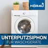 kör4u Flush-Mounted Siphon for Washing Machines with Stainless Steel Panel,