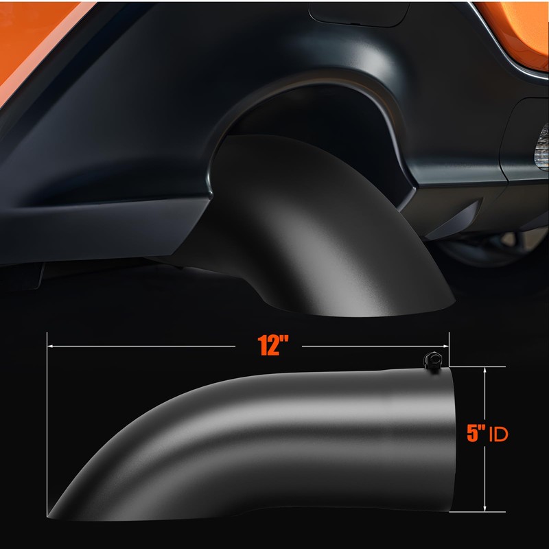LCGP Turn Down Exhaust Tip 5" Inlet,5" Inside Diameter Inlet,