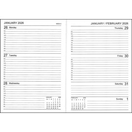 2026 A5 Week to View Diary - Appointment Times Full Year Hardback UK Planner - for Home Office School & Work (Pastel Green)