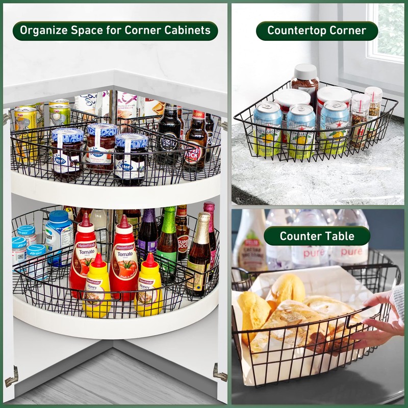 Leeden Lazy Susan Organizer Basket for 24" Diameter Turntable -Metal