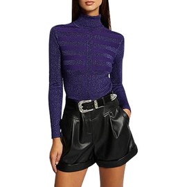 Morgan Women's Pull Manche Longue Col Roulé Lurex Mentosa Pullover, white