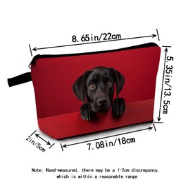 MoCaliduccious Black Labrador Makeup Bag for Women Travel Cosmetic Organizer Bag Teacher Appreciation Gifts Small Zipper Toiletry Bag Dog Gifts for Dog Lovers