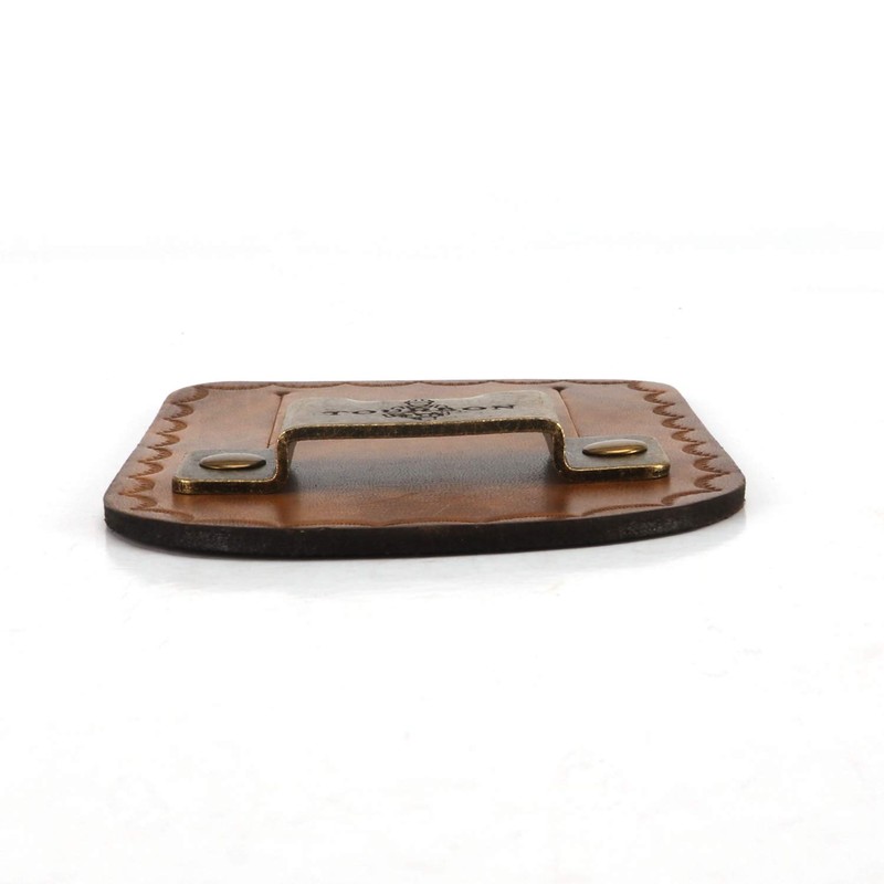 TOURBON Leather Tape Measure Holster - Vintage Brown