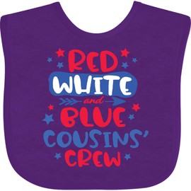 inktastic Cousins Crew Red White and Blue 4th Of July Baby Bib Purple 3a717