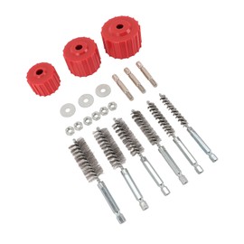 Copper Pipe Cleaner Set 3 Sizes Set Copper Pipe Cleaner for Power Drill, 1/2 3/4 1 Inch Tube Cleaning Brush with Stainless Steel Wire Bristle 1/4 Inch Shank for Soldering