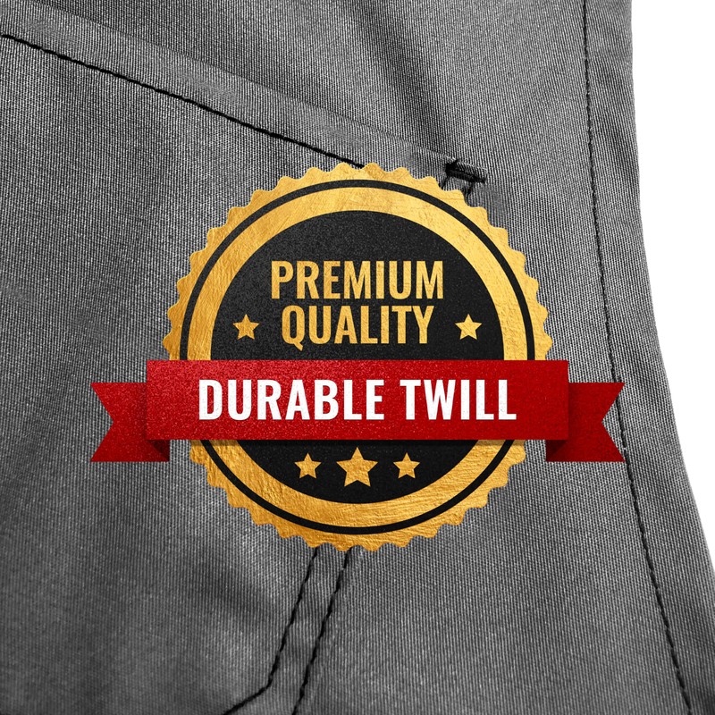Under NY Sky Essential Grey Twill Apron - Cross-Back with