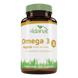 Omega 3 Vegetal (aceite De Linaza) 180 Cáps Vidanat Vegano Sabor Sin sabor