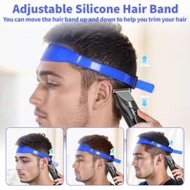 Fade Comb for Men Haircut Kit, Fade Hair Trimming Comb with Haircut Band, Friend Guide for Men and Neckline Template, Haircut Guide Hair Cutting(Black)