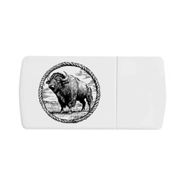 'American Male Buffalo Portrait' Pill Box with Tablet Splitter (PI00033904)