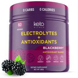 Keto Vitals Keto Vitals Antioxidant Electrolytes Powder - Blend Keto Electrolytes with Potassium, Magnesium, Sodium, & Calcium - No Sugar Electrolyte Drink Mix & Hydration Powder, 60 Servings, BlackBerry