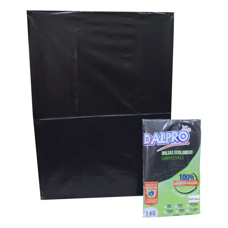 Dalpro Bolsa Negra Para Basura 50x70 Cm Oxobiodegradable 100 Pzas