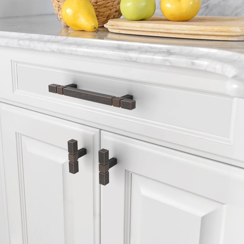 Amerdeco 10 Pack Oil Rubbed Bronze Kitchen Cabinet Pulls 3-3/4