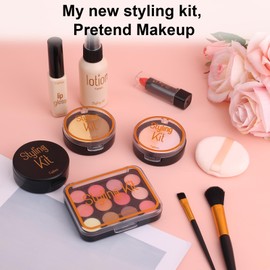 lasuroa 10 Stück Kinder-Schminkset, Realistisches Make-up Spielset für Kleinkinder und Mädchen 3–5 Jahre Kosmetikspielzeug Perfektes Weihnachts- oder Geburtstagsgeschenk (Braun)