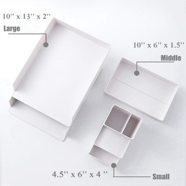 Saikvi Desk File Organizer Vertical Document Letter Tray Wall File Holder with Drawer Organizer for Office Home (White, Small)