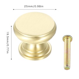 Handle Brass Knob Drawer Cabinet Simple Knob Cupboard Handle Cupboard Drawer Door Handle Golden 1.0 inch (25 mm) Set of 4