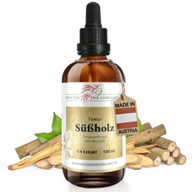 Licorice Tincture, 100 ml, Glycyrrhiza Glabra Drops (1:4 Extract), Premium Quality, Made in Austria, Dietary Supplement, Vegan