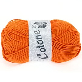 LANA GROSSA Cotone Cotton Basic Yarn Hand Knitting Yarn Made of 100% Cotton 50 g Wool for Knitting and Crocheting 125 m Yarn