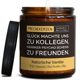 Lustige Duftkerze mit Spruch für Kollegen | Handgemacht aus Sojawachs | In Geschenkbox | Nachhaltiges freches Geschenk für Arbeitskollegen, Mitarbeiter Chef Kollegin |Vanille