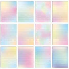 Patelai 120 Sheets Stationery Paper 8.5 x 11 Classroom Double Sided Lined Stationary Writing Paper Decorative Paper for Note Scrapbook Back to School Office Printing Supplies (Pastel Gradient)