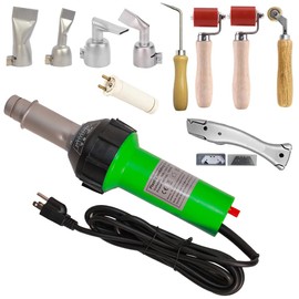 Beyondlife 1600W Hot Air Plastic Welder Gun Plastic Repair Welder Kit, PVC Vinyl Rod Welding Gun, Flat Welding Nozzles, Various Welding Flooring Roofing Accessories Tool Set