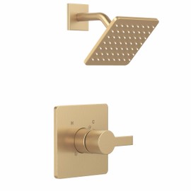 Replacement for Delta 13/14 Series Shower Trim Kit, Compatible with Delta R10000 Valve Shower Faucet Set, Brushed Gold Shower Head and Handle Set, Champagne Bronze (Cartridge and Valve Not Included)