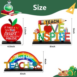 Arosche Teacher Appreciation Decorations Wooden Table Centerpieces 3pc Teacher Appreciation Gifts Thank You Teachers Sign Best Teacher Ever Decor for Home School Classroom Office Desk Decor