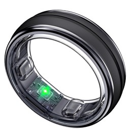 SEEKZERO Smart Ring - No App Subscription, Size First with Sizing Kit, 7-10 Days Battery Life, Activity & Sleep Tracker, Stress & Heart Rate Monitor, Compatible with iOS & Android (Black, 9)