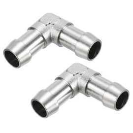 QUARKZMAN Barb Fitting Adapter 90 Degree OD 7/16 Inch Hose Connector L Connection Thread for ID 8-10 mm Water Cooling System Hose Pack of 2