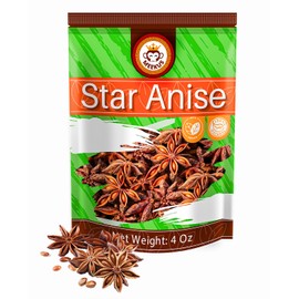 Meekus Premium Star Anise Whole - Aromatic Spice for Flavorful Seasoning & Tea- Pure Star Anise Seeds, Ideal for Culinary Use - 4 oz (1 Pack）