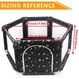 Dog Playpen – Sturdy & Safe Indoor Pet Playpen with Thickened Fabric, Featuring Gate for Puppies, Cats, Rabbits, and Chicks (51" x 51" x 25") (ClawBlack)