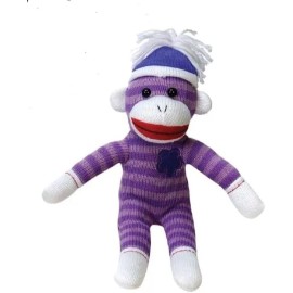 Plush Gear 11" Cuddle Sock Monkey - Purple