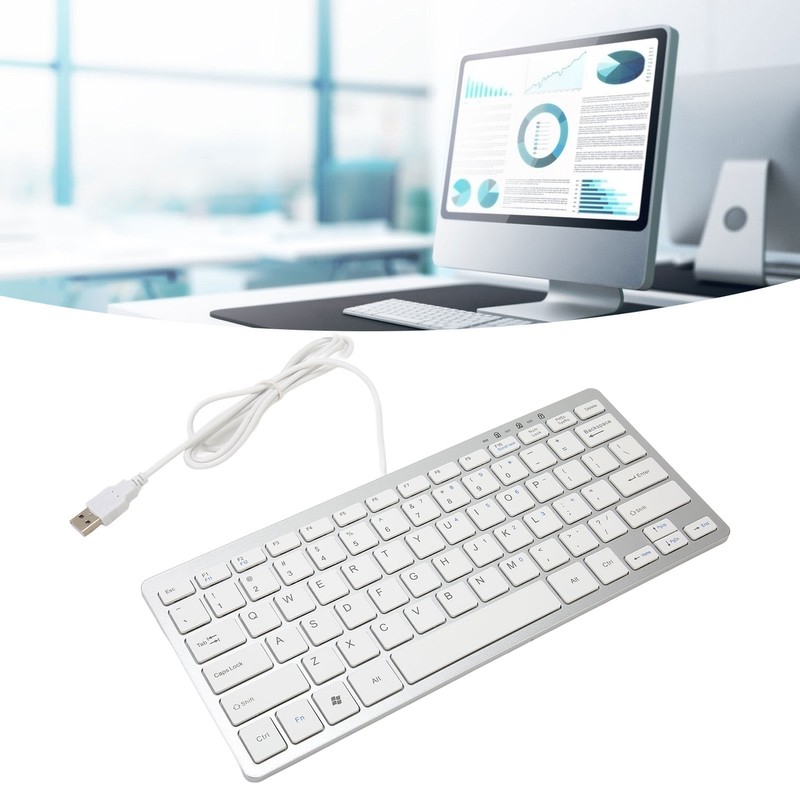 USB Wired Keyboard 78 Scissor Keys 13 Shortcut LED Indicator