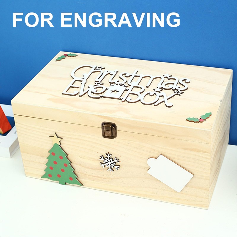 Large Unfinished Wooden Box with Hinged Lid Unfinished Wooden Storage