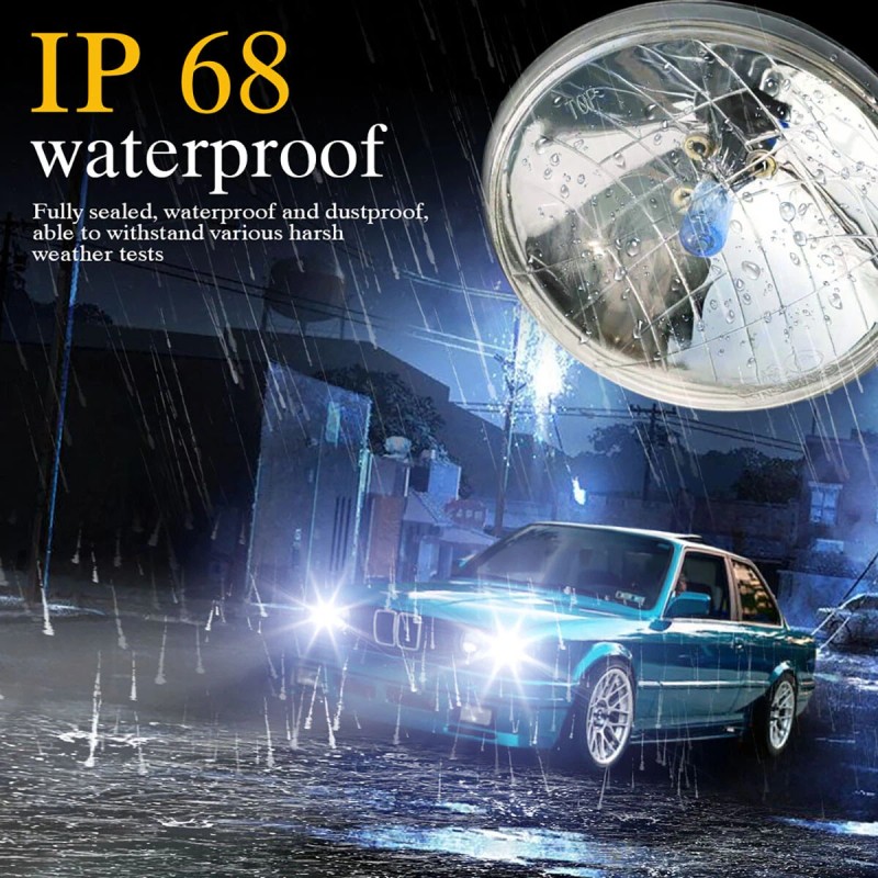 SJMYXCLW 4Pcs 5.75" 5-3/4 inch Round Headlights High Low Beam