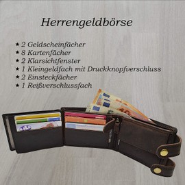 flevado Irish Lucky Sign Symbol on Purse with Trouser Chain and RFID Protection, black, Modern