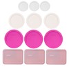 Pyrex (3) 7202-PC White Lids, & (3) 7200-PC Nouveau Pink