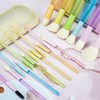 18-Piece Light Blue Professional Makeup Brush Set – Translucent Rubberized