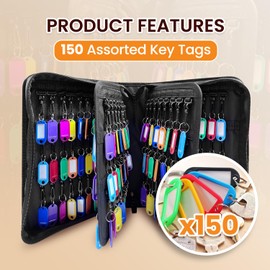 150 Position Key Organizer with Combination Lock, Waterproof Fireproof Zippered Key Case, Key Holder Box for Rental Management Real Estate Sales Hotel Executives