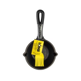 Lodge Lodge 15.2 Ounce Cast Iron Melting Pot + Silicone Basting Brush - Unparalleled Heat Retention - Heat Resistant Basting Brush up to 450 - Black and Yellow