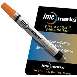 IMC Marks Prime-Action Xylene-Free Permanent Paint Marker, 1/8" Mark Size, Orange (Pack of 12)