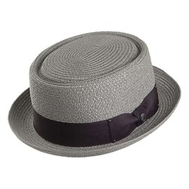 Jaxon & James Toyo Braided Pork Pie Hat - Grey SMALL