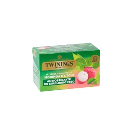 Twinings, Tè Verde con Moringa Aromatizzato al Litchi, Gusto Dolce e Fruttato, Infusi e Tisane, 1 Confezione da 20 Filtri