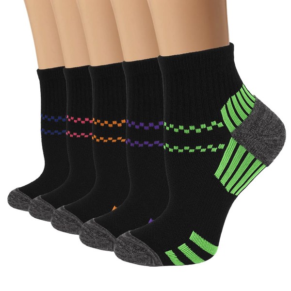 yeuG Ankle Compression Socks Women and Men 5 Pairs -