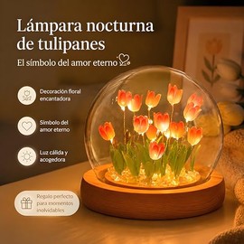 Lámparas de Tulipanes LED Hechas a Mano, Luz de Estado de Ánimo Romántico, Cadena de LED, Sala de Estar, Decoración de Fiestas, Regalo de Acción de Gr