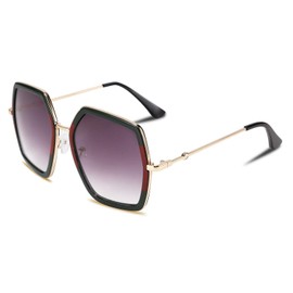 FEISEDY Retro Square Sunglasses for Women Oversized Vintage Polygon Sun Glasses Geometric Irregular Lens B2503