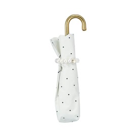 [2024] Wpc. Parasol Folding Umbrella, Light Shielding Dot Pearl Belt, Mini Off, 100% Light Shading Rate, 100% UV Protection, UPF50+, Rain or Shine, 19.7 inches (50 cm), Women's Pearl Dot, Cute,
